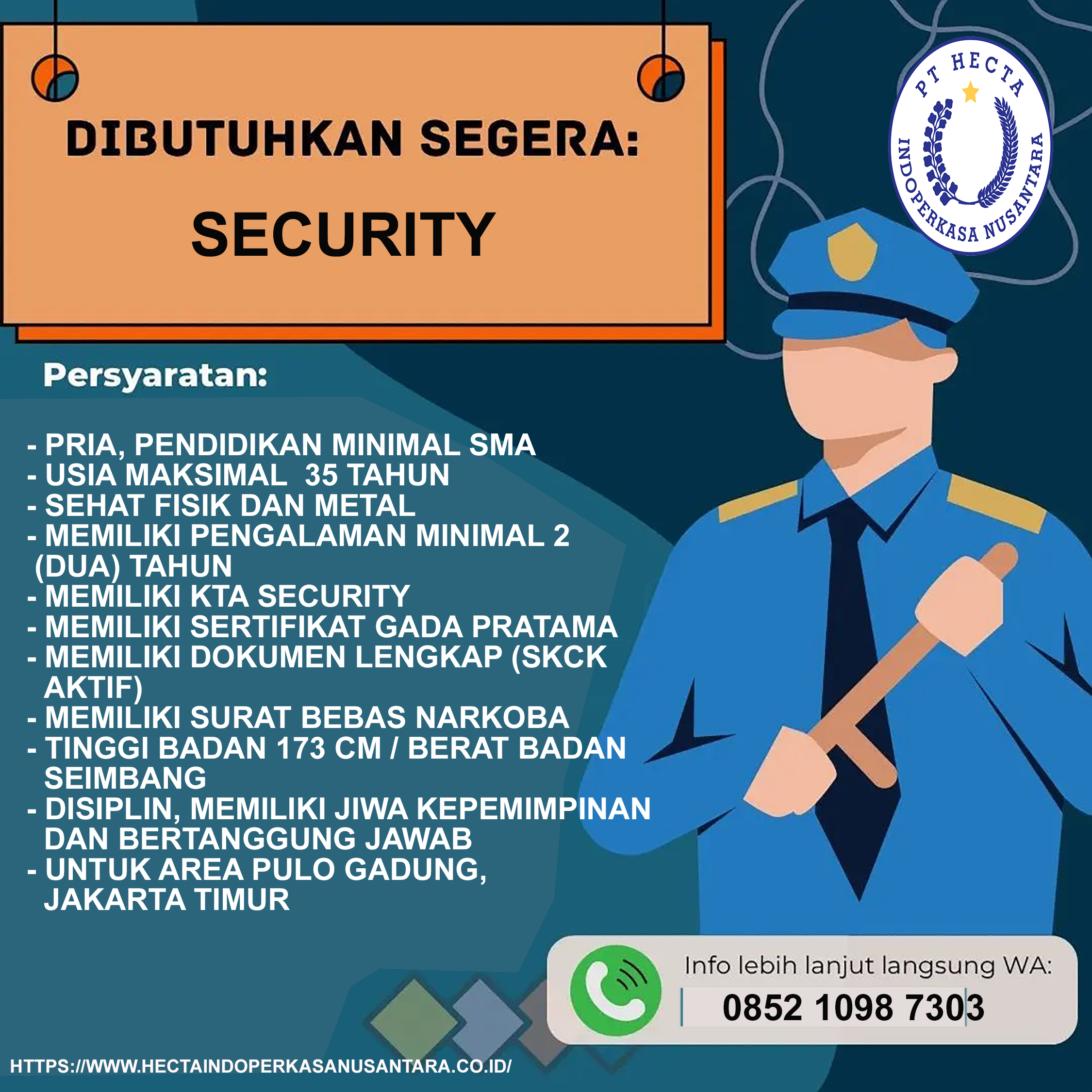 >di BUTUHKAN segera tenaga Profesional Security